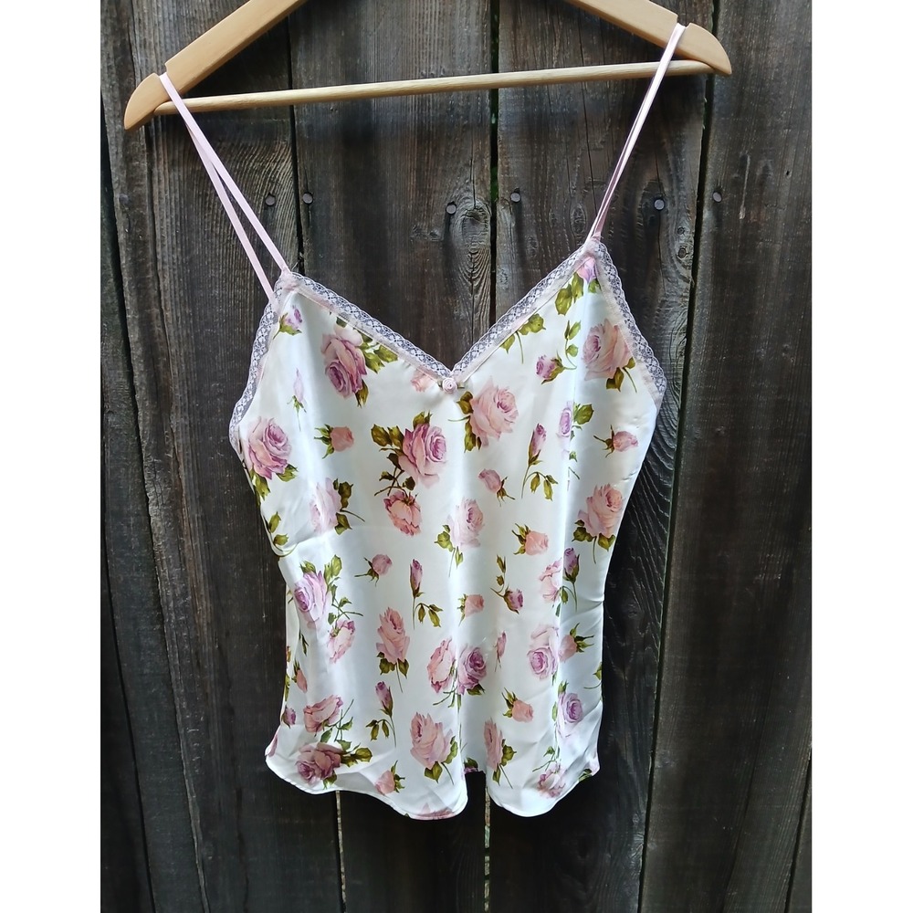 Womens Secret Treasures Floral Babydoll  Camisole Silky  Coquette‎ Dainty Lace M